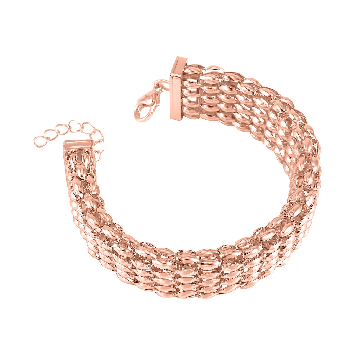 Mesh Chain Bracelet in ION Plated RG Stainless Steel (7.50-9In) image number 2