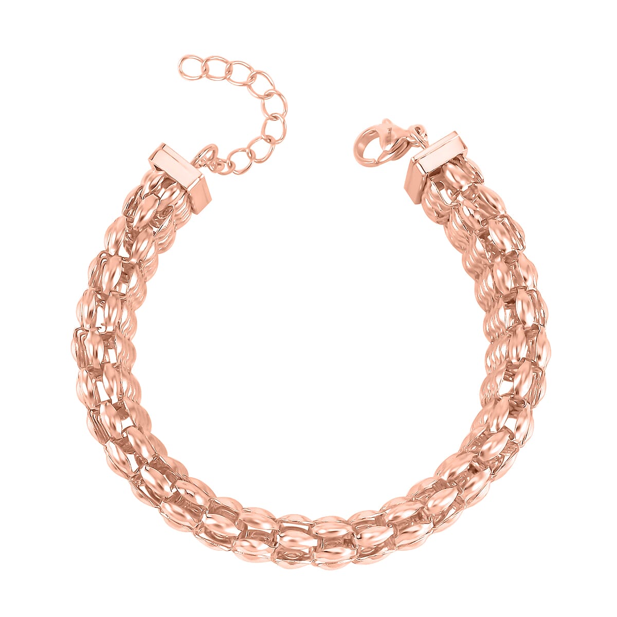 Mesh Chain Bracelet in ION Plated RG Stainless Steel (7.50-9In) image number 4