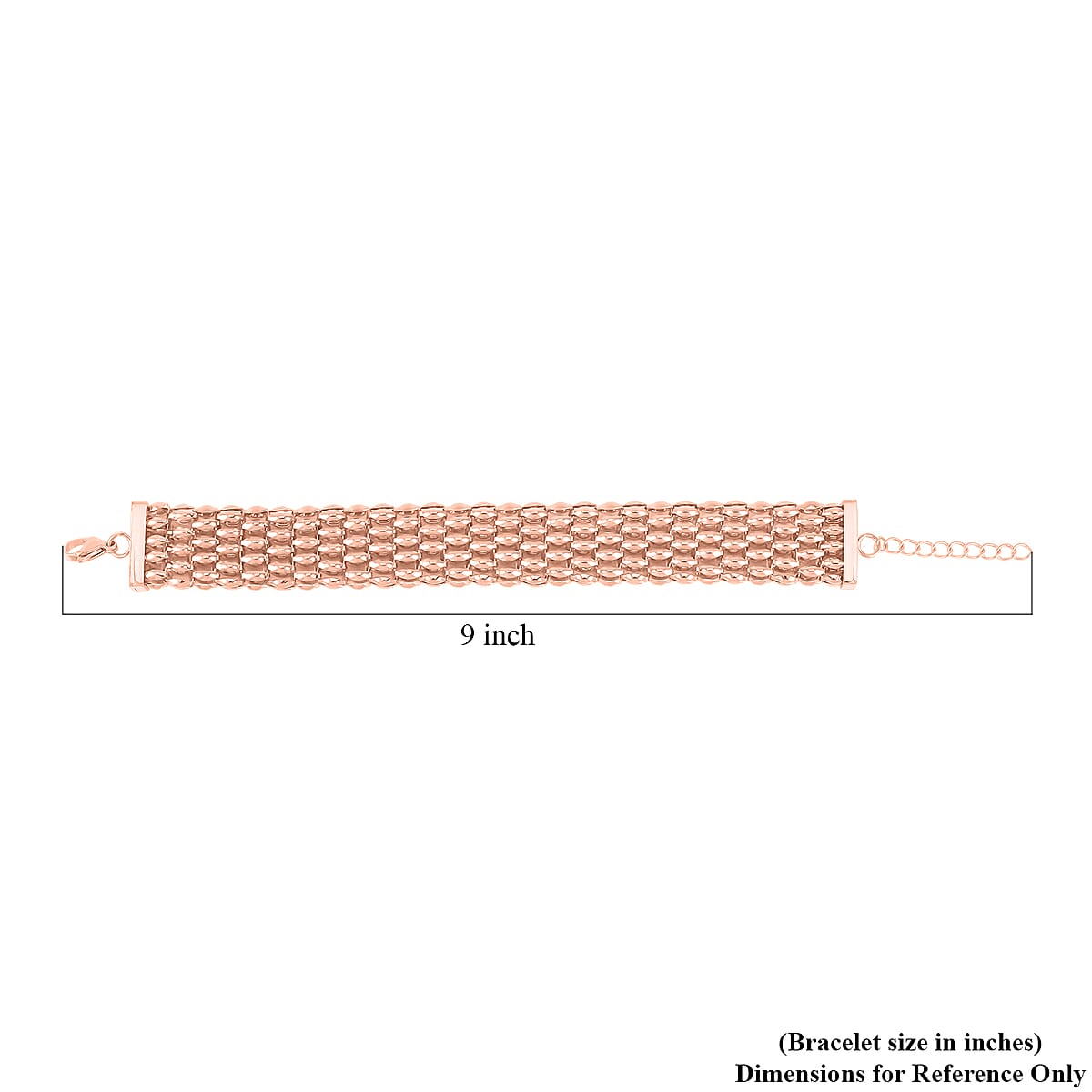 Mesh Chain Bracelet in ION Plated RG Stainless Steel (7.50-9In) image number 5