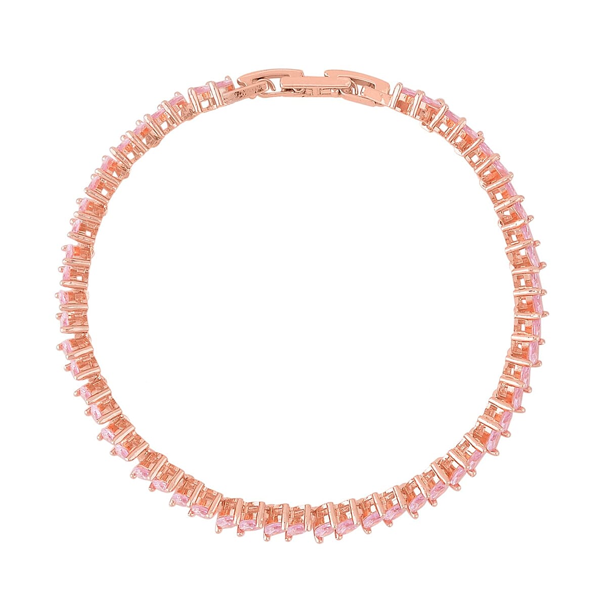 Simulated Pink Diamond Tennis Bracelet in Rosetone (7.5-In) 15.00 ctw image number 3