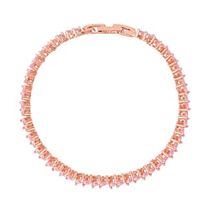 Simulated Pink Diamond Tennis Bracelet in Rosetone (7.5-In) 15.00 ctw