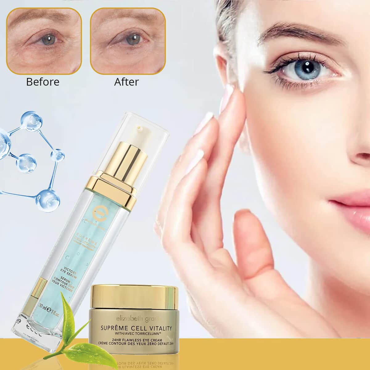 Elizabeth Grant Supreme Cell Vitality 24HR Flawless Eye Cream & Serum 30 ML , Eye Serum , Under Eye Cream for Dark Circles , Anti Aging , Skin Care Products image number 2