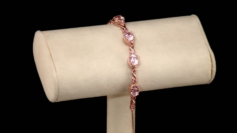 Premium Martha Rocha Kunzite and Premium Morro Redondo Pink Tourmaline Bolo Bracelet in Vermeil Rose Gold Over Sterling Silver 5.80 ctw