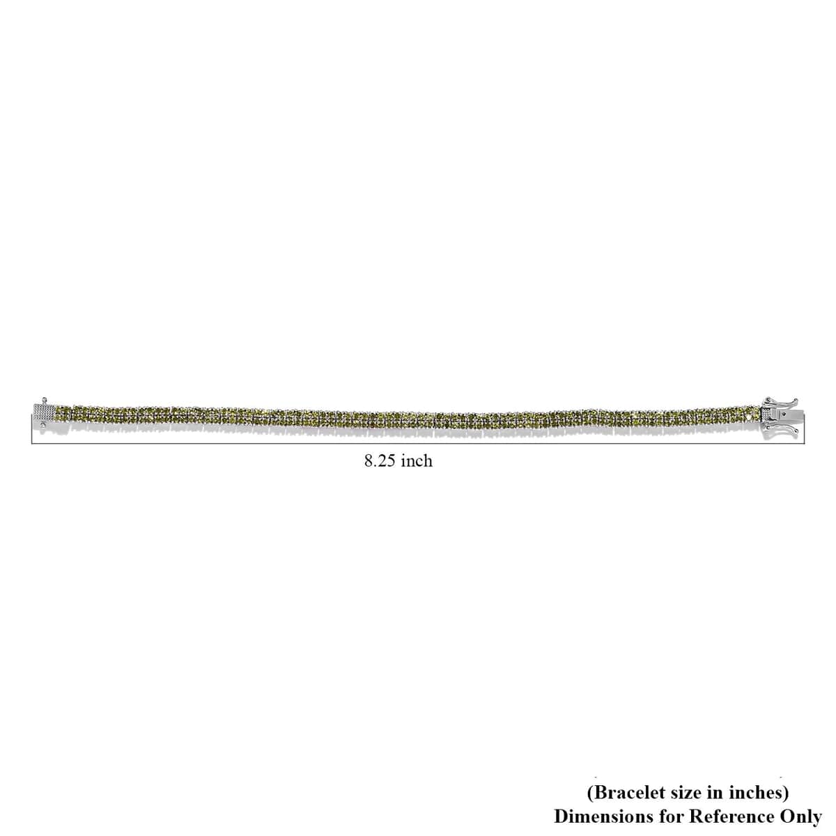 Italian Natural Vesuvianite 2 Row Tennis Bracelet in Platinum Over Sterling Silver (8.00 In) 7.40 ctw image number 4