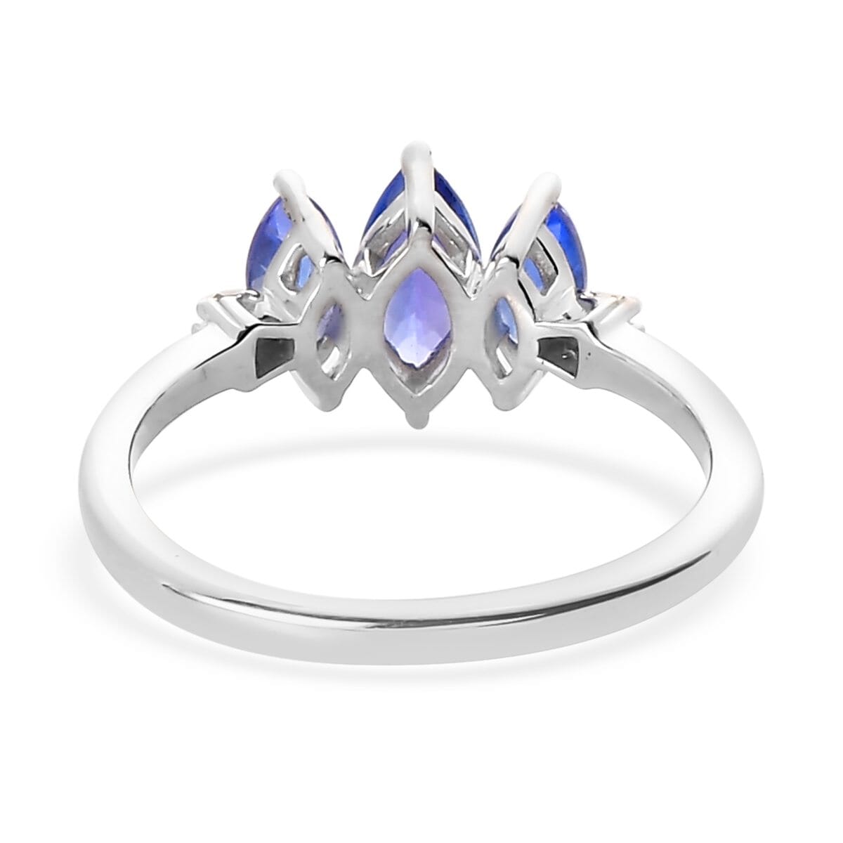 Sterling Silver 3 Stone Marquise Tanzanite Ring