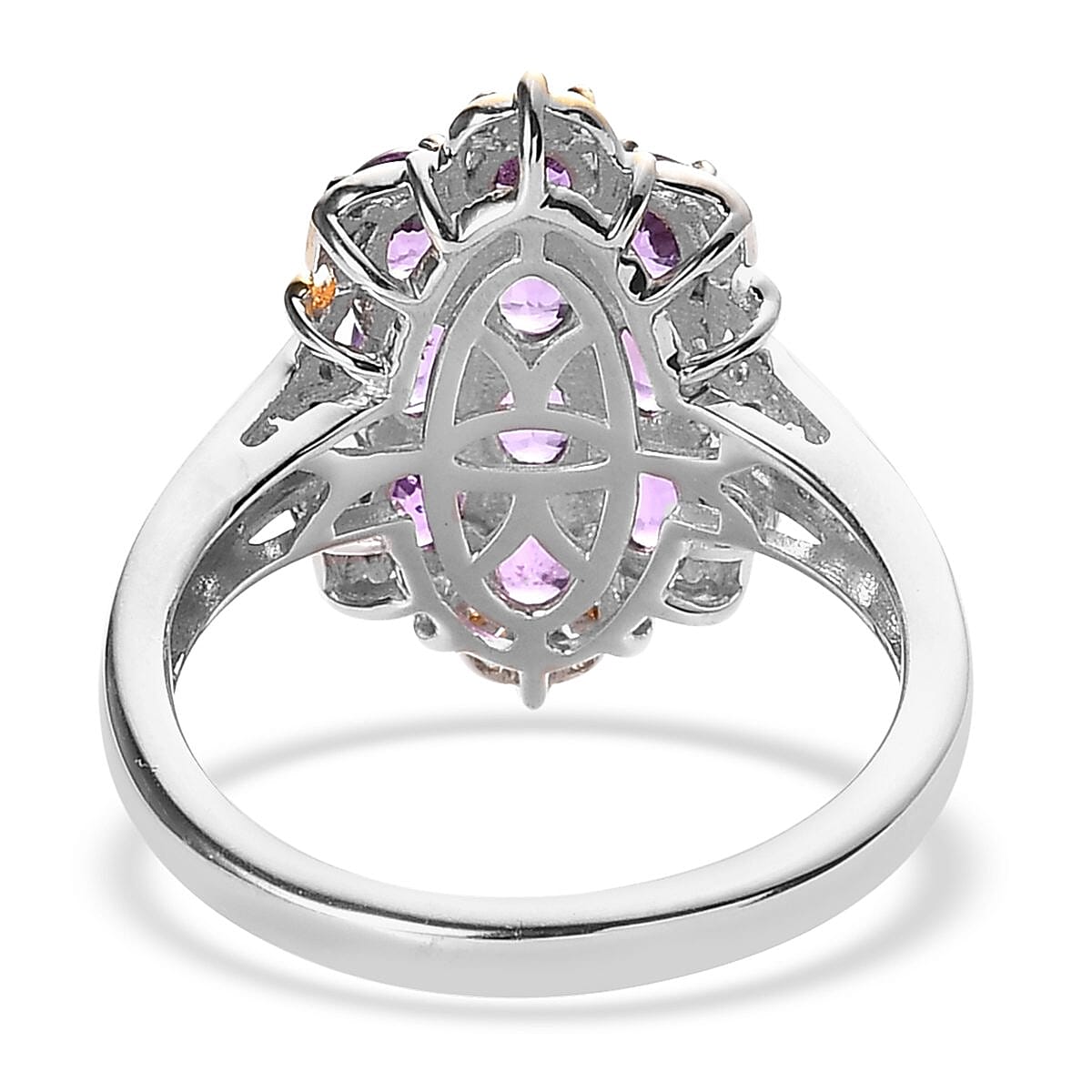 Madagascar Purple Sapphire Ring in Vermeil Yellow Gold and Platinum Over Sterling Silver (Size 10.0) 2.15 ctw