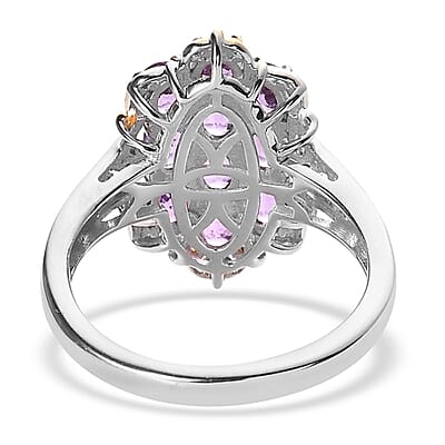 Madagascar Purple Sapphire Ring in Vermeil Yellow Gold and Platinum Over Sterling Silver (Size 10.0) 2.15 ctw