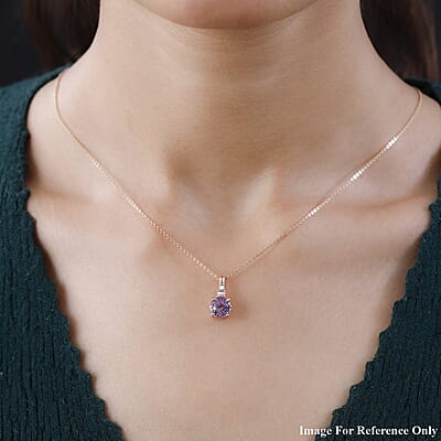 Luxoro 14K Rose Gold AAA Martha Rocha Kunzite and G-H I2 Diamond Accent Pendant 2.50 ctw