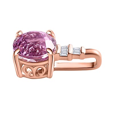 Luxoro 14K Rose Gold AAA Martha Rocha Kunzite and G-H I2 Diamond Accent Pendant 2.50 ctw