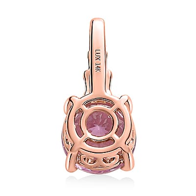 Luxoro 14K Rose Gold AAA Martha Rocha Kunzite and G-H I2 Diamond Accent Pendant 2.50 ctw