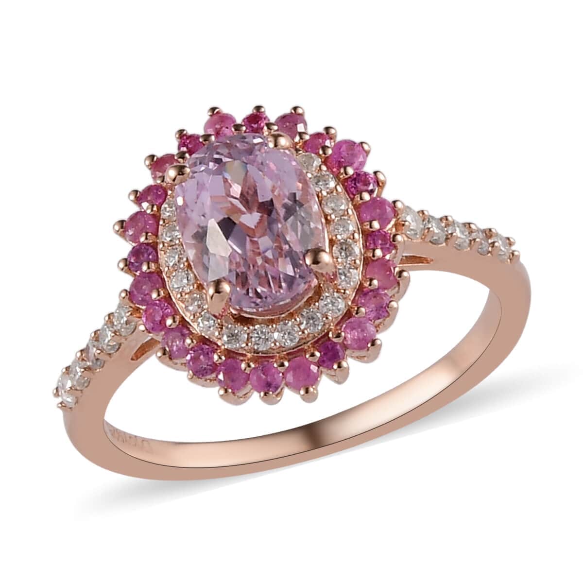 Buy Premium Martha Rocha Kunzite and Multi Gemstone Floral Ring in ...