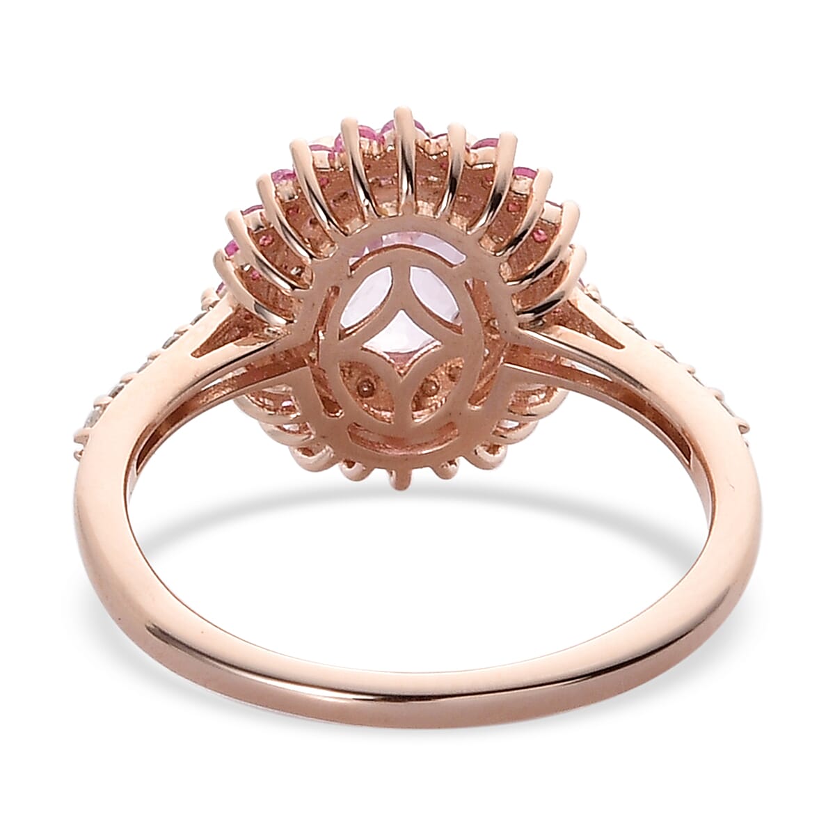 Premium Martha Rocha Kunzite and Multi Gemstone Floral Ring in Vermeil Rose Gold Over Sterling Silver 2.25 ctw image number 4