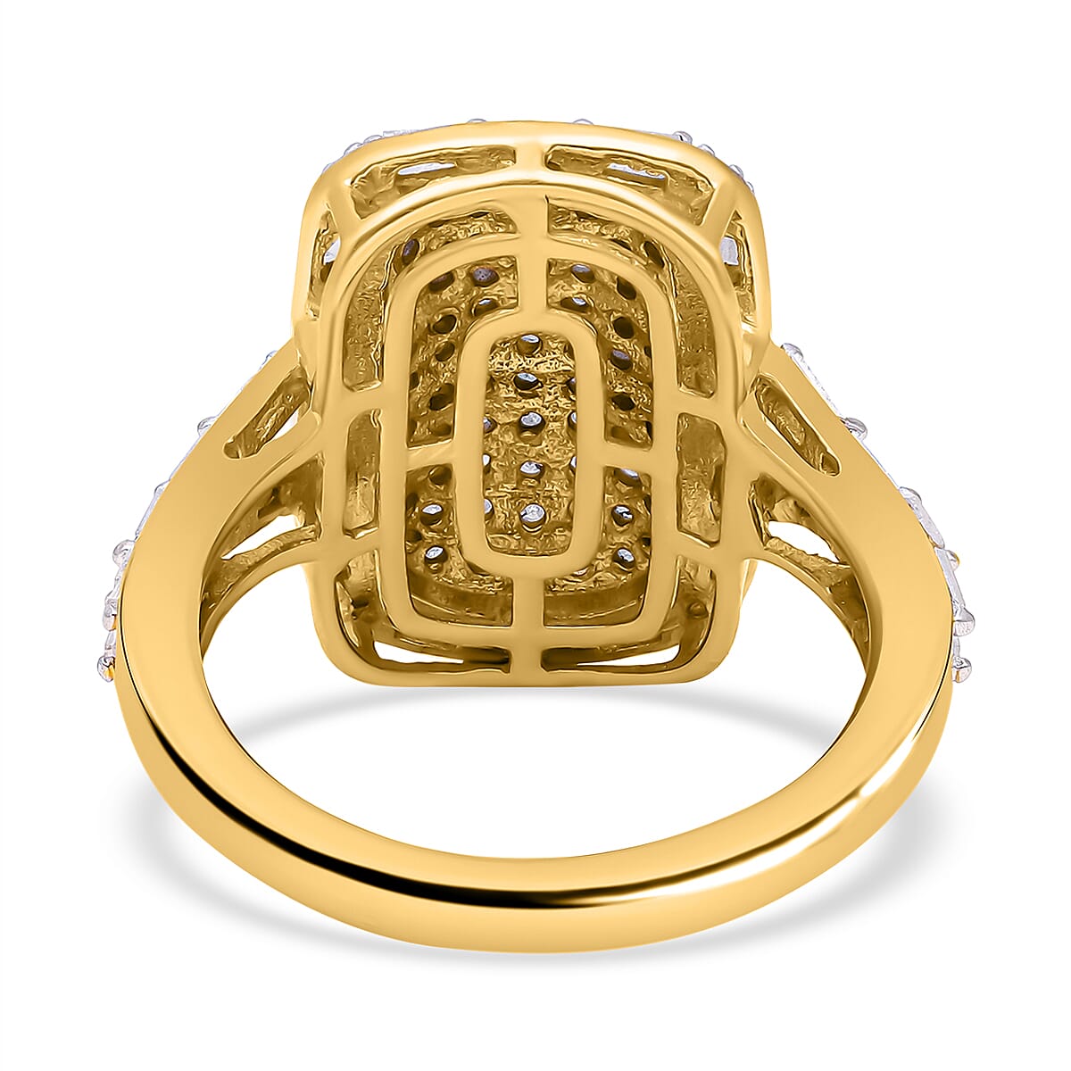 White Diamond 0.99 ctw Ring in 18K Vermeil Yellow Gold Over Sterling Silver (Size 8.0)