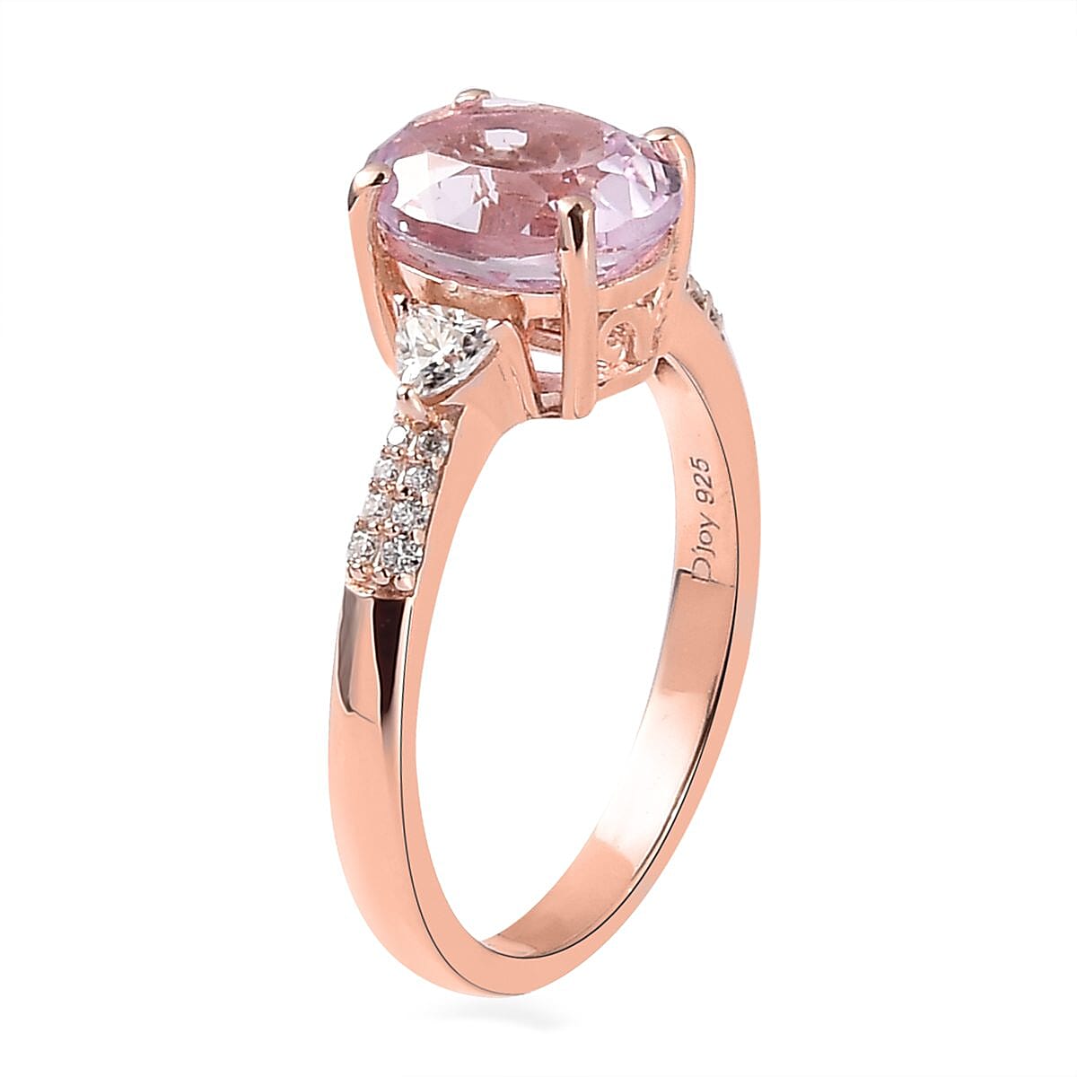Premium Martha Rocha Kunzite and Moissanite Ring in Vermeil Rose Gold Over Sterling Silver (Size 10.0) 2.85 ctw image number 3