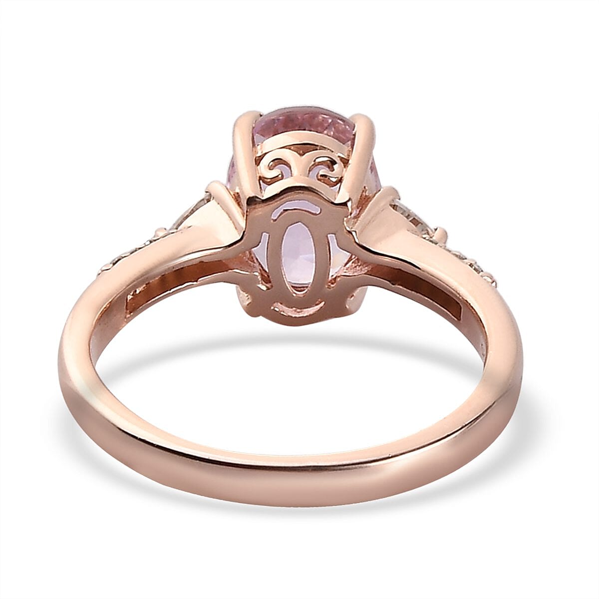 Premium Martha Rocha Kunzite and Moissanite Ring in Vermeil Rose Gold Over Sterling Silver (Size 10.0) 2.85 ctw image number 4