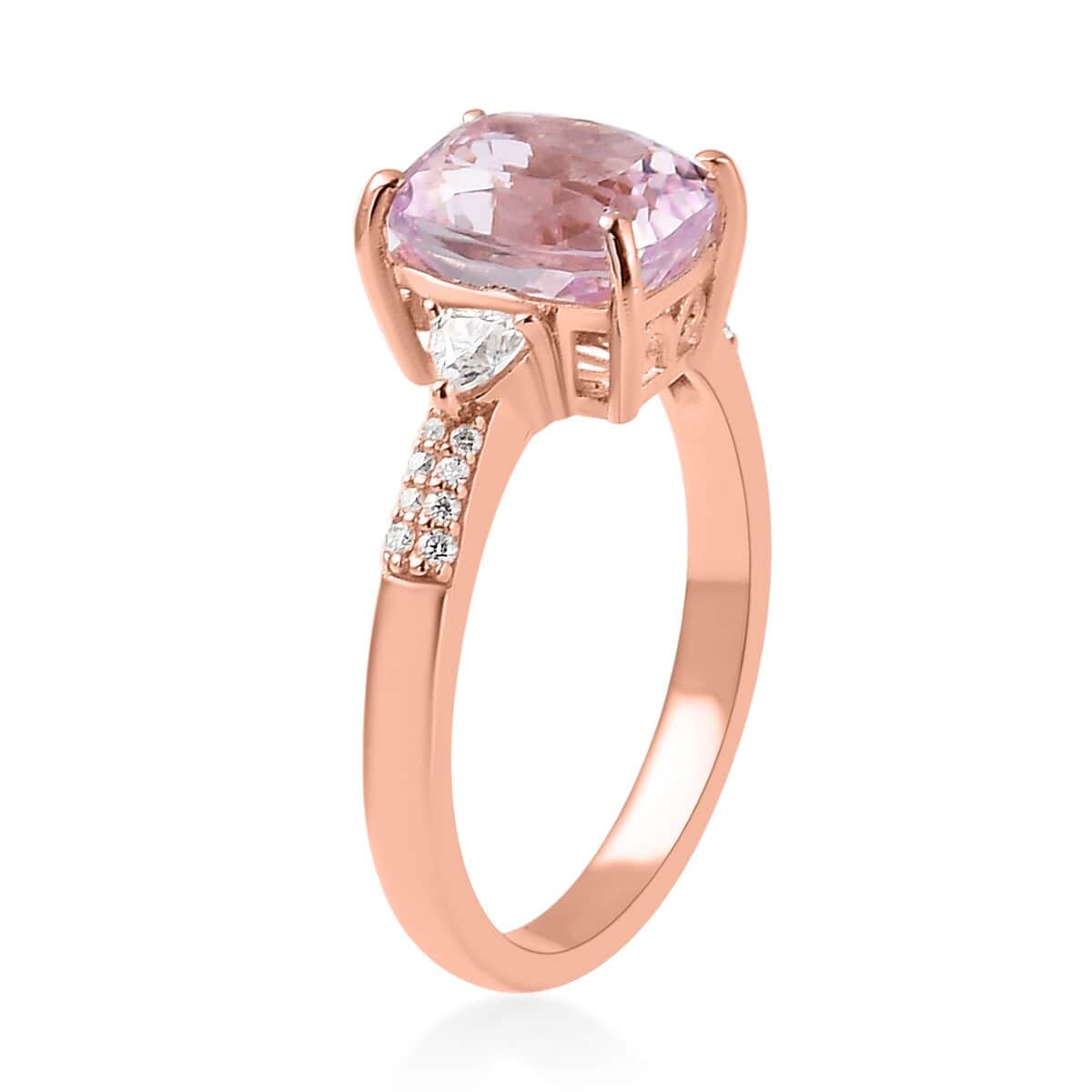 Buy Premium Martha Rocha Kunzite and Moissanite Ring in Vermeil Rose ...