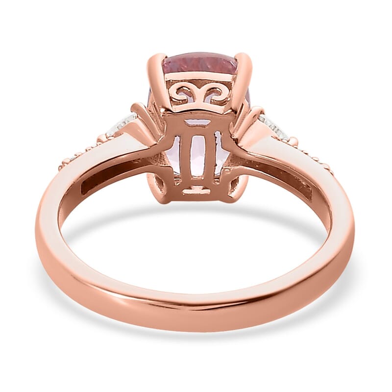 Premium Martha Rocha Kunzite and Moissanite Ring in Vermeil Rose Gold Over Sterling Silver (Size 10.0) 3.15 ctw