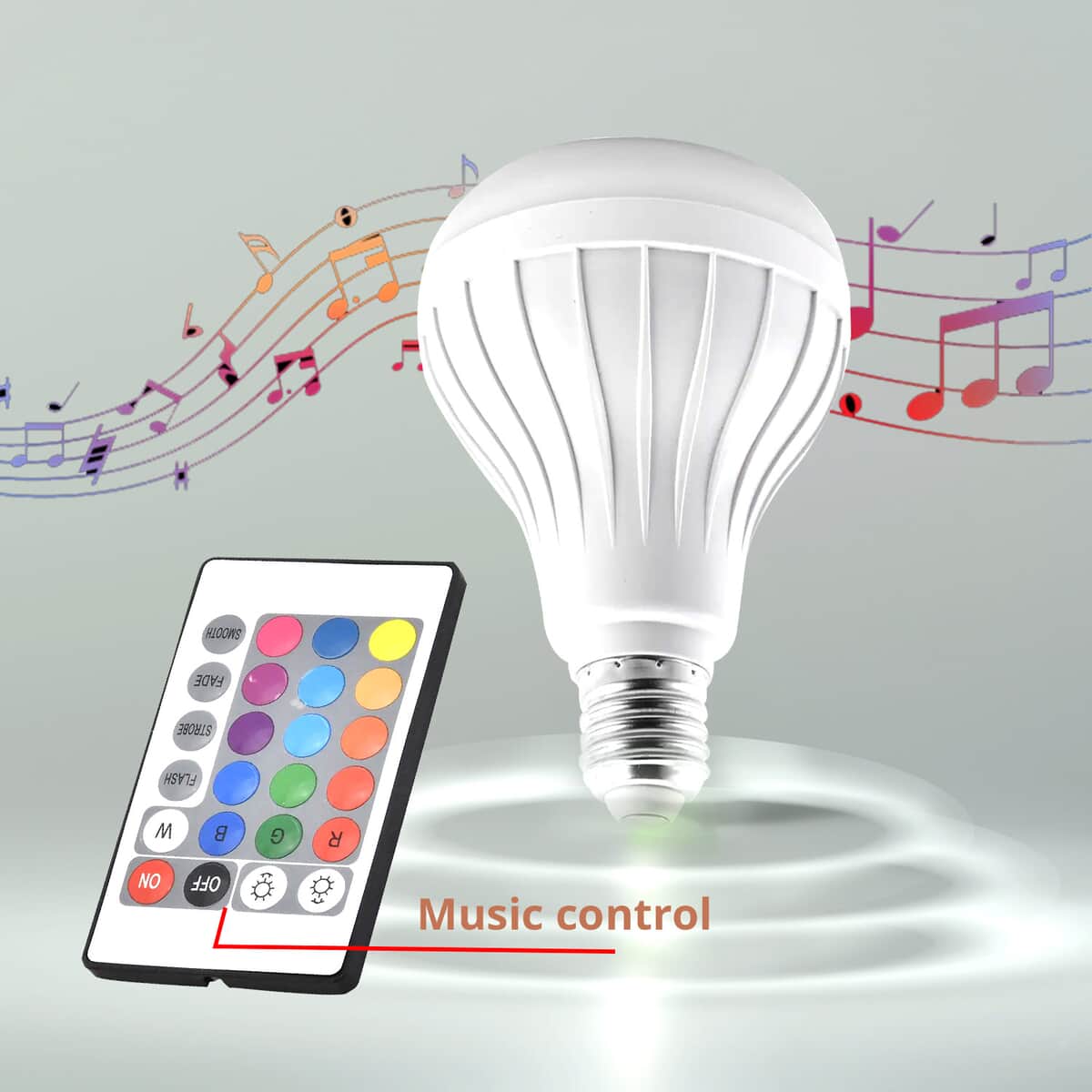 White RGB LED Music Bulb with Wireless Speaker with Remote Control image number 1