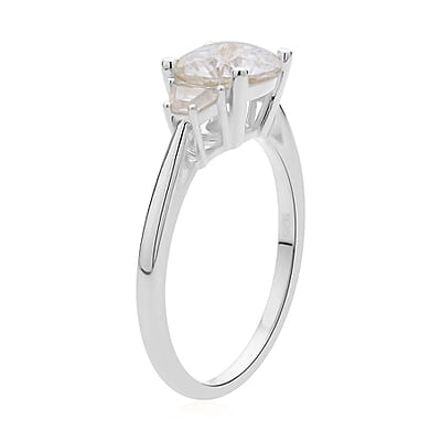 Emperor Cut Moissanite Ring in Platinum Over Sterling Silver (Size 10.0) 2.00 ctw