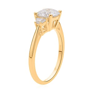 Emperor Cut Moissanite Ring in Vermeil Yellow Gold Over Sterling Silver (Size 7.0) 2.00 ctw