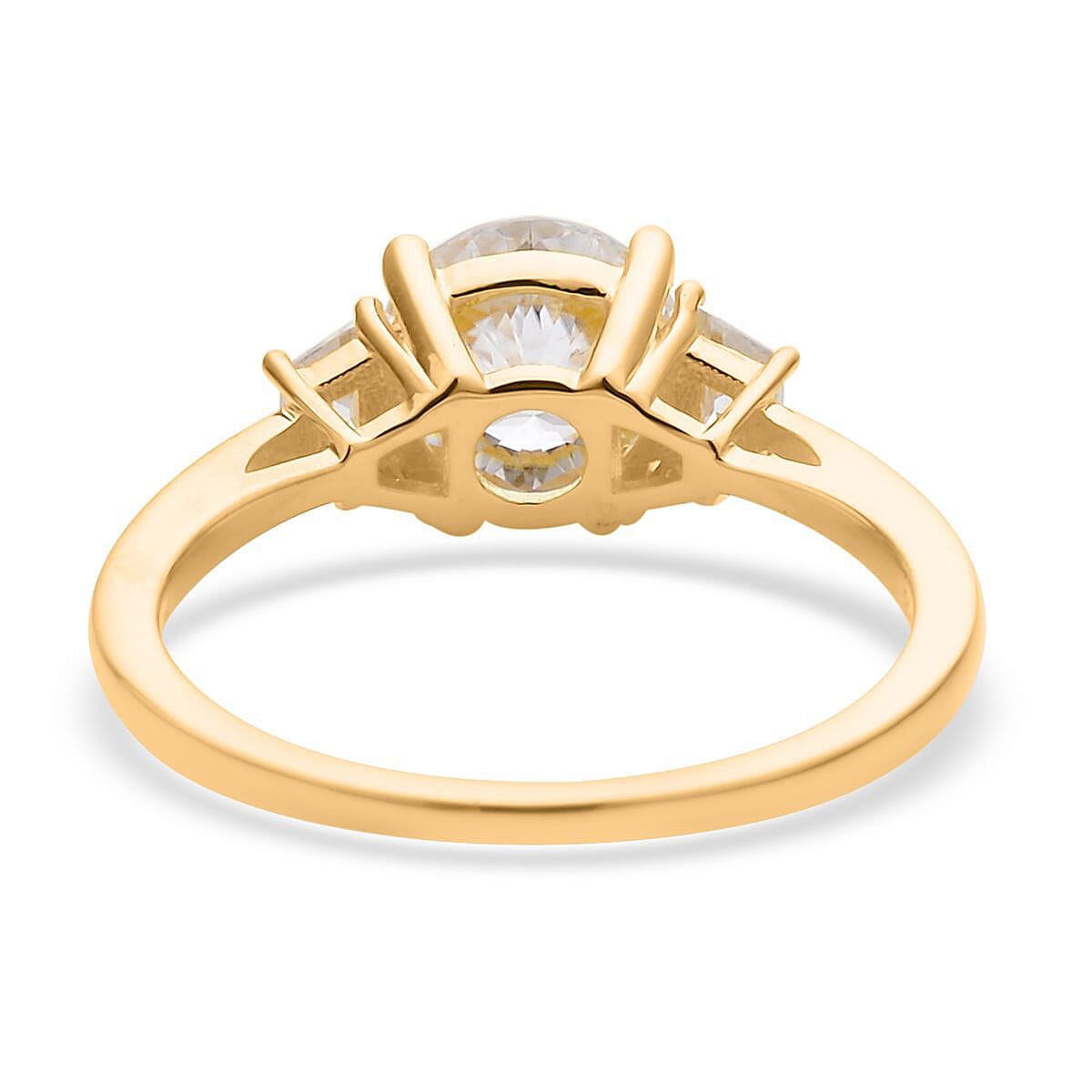 Emperor Cut Moissanite Ring in Vermeil Yellow Gold Over Sterling Silver (Size 7.0) 2.00 ctw image number 4