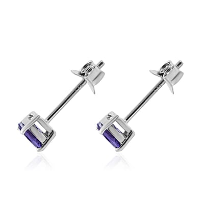 Madagascar Purple Sapphire Stud Earrings in Platinum Over Sterling Silver 0.60 ctw