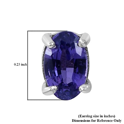 Madagascar Purple Sapphire Stud Earrings in Platinum Over Sterling Silver 0.60 ctw