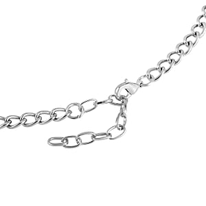 Austrian Crystal Tassels Necklace 20-22 Inches in Silvertone