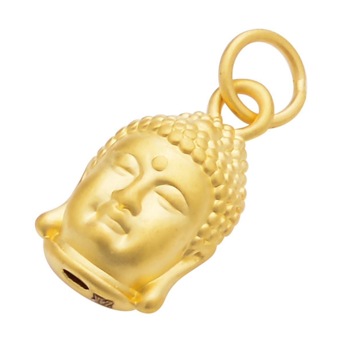 24K Yellow Gold Buddha Head Pendant 0.50 Grams image number 3