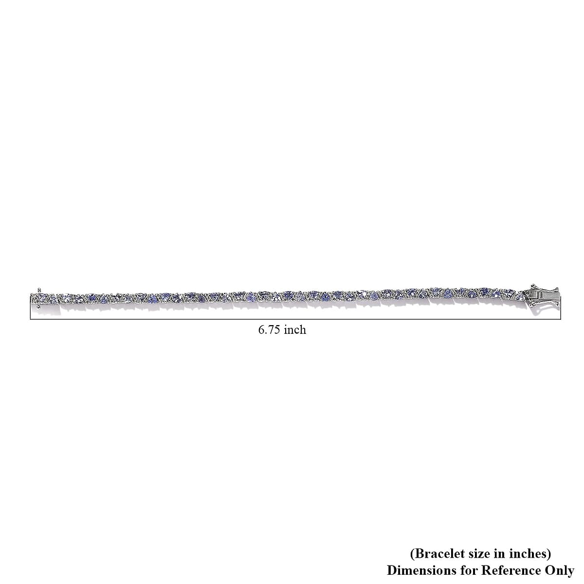 Tanzanite and Natural White Zircon Tennis Bracelet in Platinum Over Sterling Silver (6.50 In) 5.75 ctw image number 4