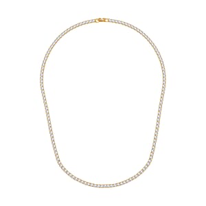 Simulated Diamond Tennis Necklace 20 Inches in Goldtone 20.00 ctw