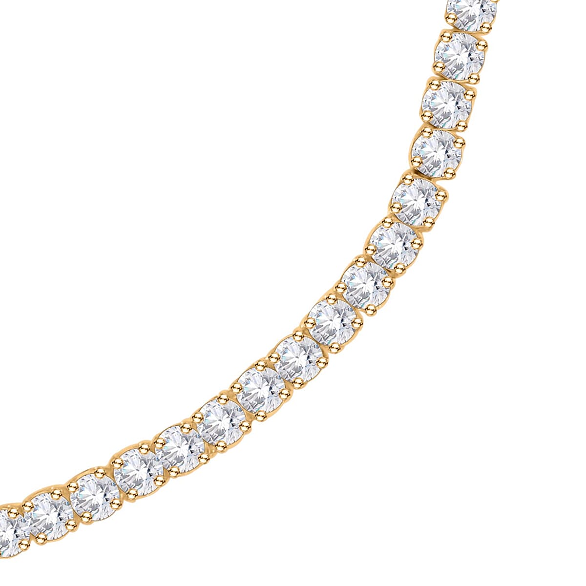 Simulated Diamond Tennis Necklace 20 Inches in Goldtone 20.00 ctw image number 2
