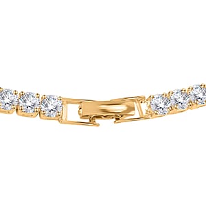 Simulated Diamond Tennis Necklace 20 Inches in Goldtone 20.00 ctw