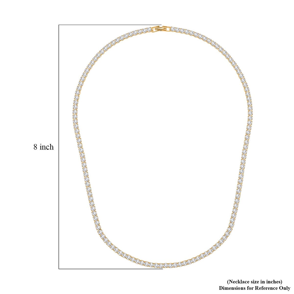 Simulated Diamond Tennis Necklace 20 Inches in Goldtone 20.00 ctw image number 4