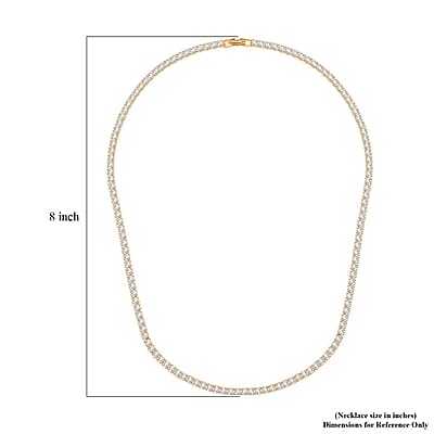 Simulated Diamond Tennis Necklace 20 Inches in Goldtone 20.00 ctw