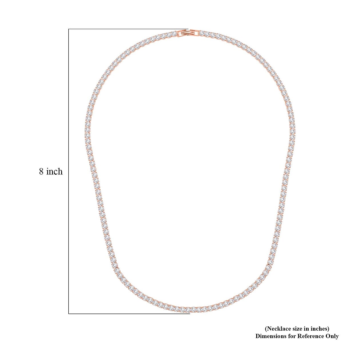 Simulated Diamond Tennis Necklace 20 Inches in Rosetone 20.00 ctw image number 4