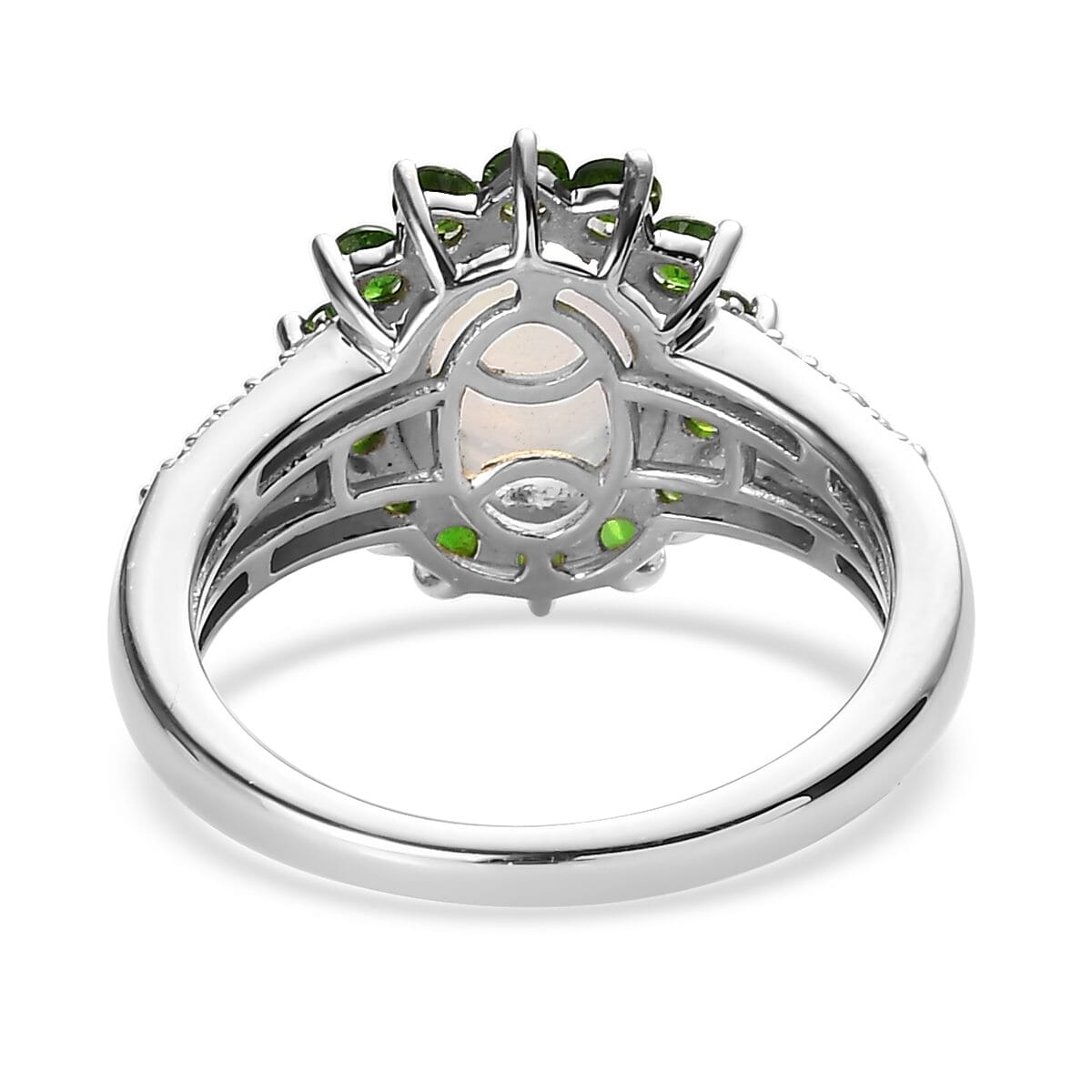Premium Ethiopian Welo Opal and Multi Gemstone Sunburst Ring in Platinum Over Sterling Silver 2.10 ctw image number 4