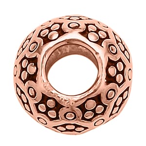 Barrel Shape Beaded Charms in 14K Rose Gold Over Sterling Silver