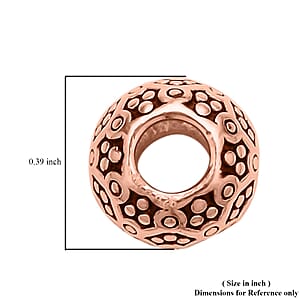 Barrel Shape Beaded Charms in 14K Rose Gold Over Sterling Silver