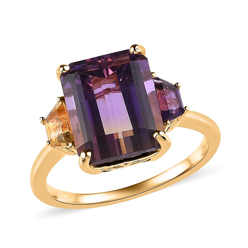 AAA Anahi Ametrine and Multi Gemstone Ring in Vermeil Yellow Gold Over Sterling Silver (Size 10.0) 6.75 ctw