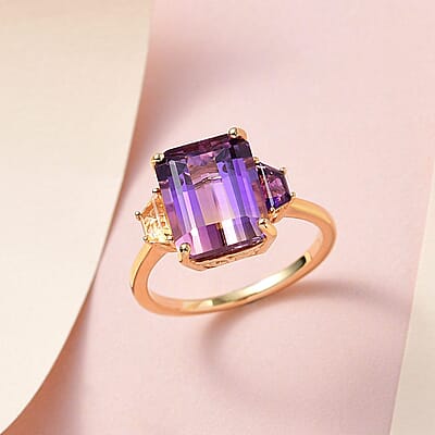 AAA Anahi Ametrine and Multi Gemstone Ring in Vermeil Yellow Gold Over Sterling Silver (Size 10.0) 6.75 ctw
