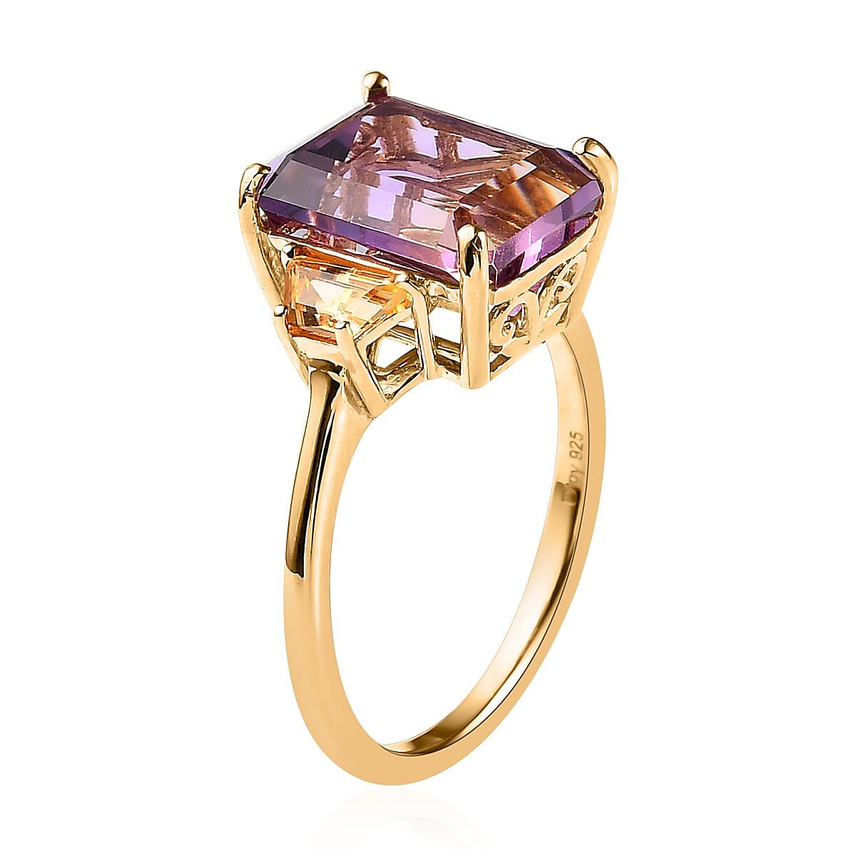 AAA Anahi Ametrine and Multi Gemstone Ring in Vermeil Yellow Gold Over Sterling Silver (Size 10.0) 6.75 ctw