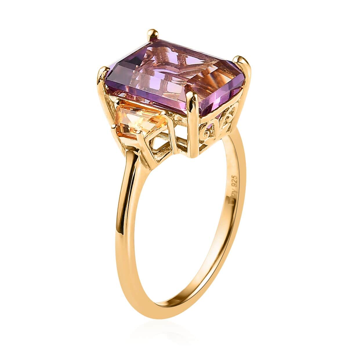 Valentines Doorbuster AAA Anahi Ametrine and Multi Gemstone Ring in Vermeil Yellow Gold Over Sterling Silver 6.75 ctw (Delivery in 5-7 Business Days) image number 3