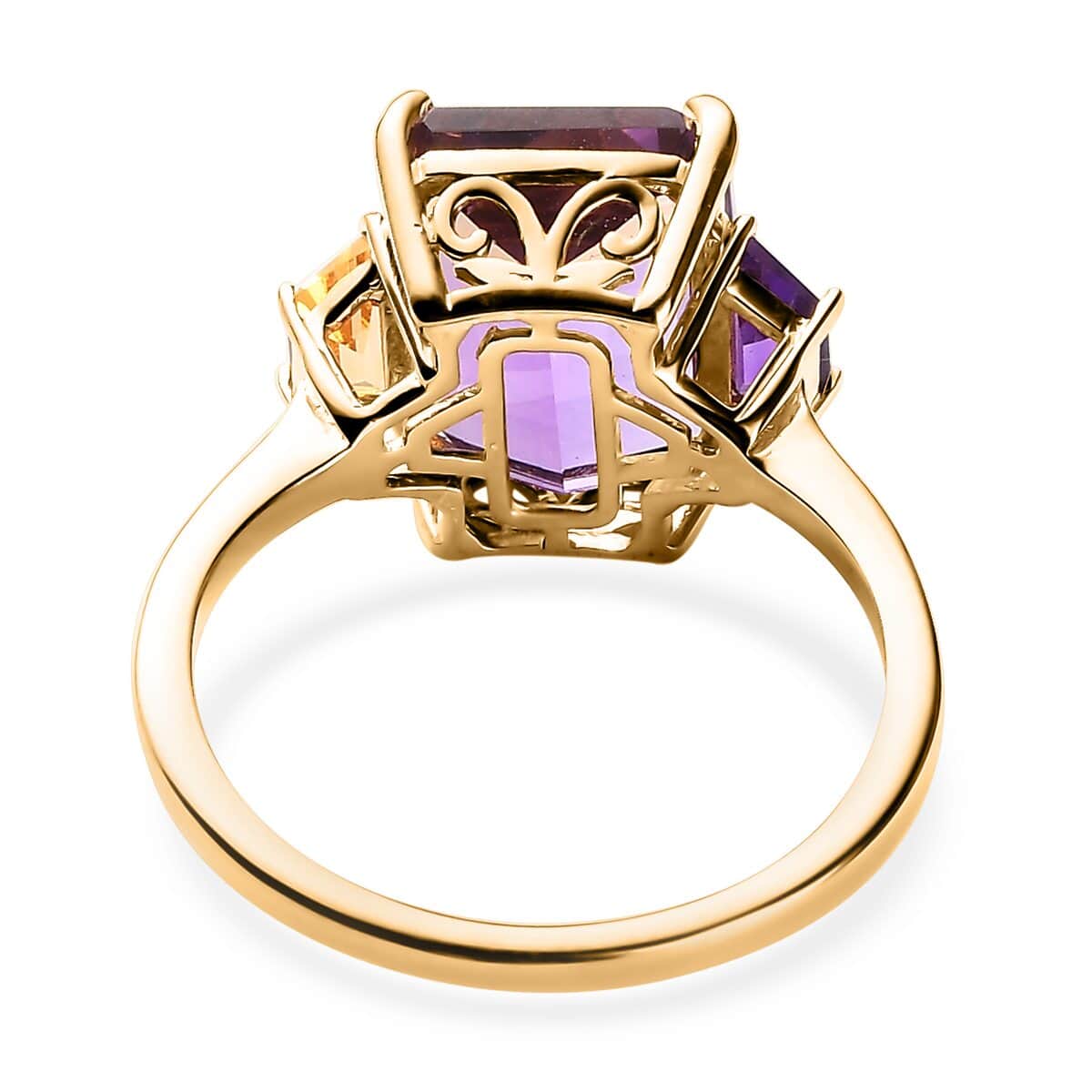 Valentines Doorbuster AAA Anahi Ametrine and Multi Gemstone Ring in Vermeil Yellow Gold Over Sterling Silver 6.75 ctw (Delivery in 5-7 Business Days) image number 4