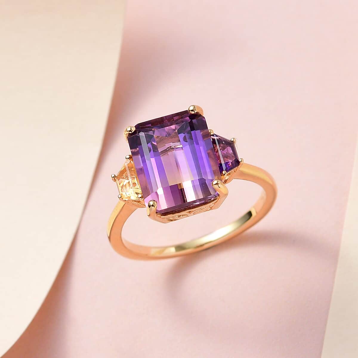 AAA Anahi Ametrine, Multi Gemstone Ring in Vermeil YG Over Sterling Silver (Size 5.0) (Delivery in 5-7 Business Days) 6.75 ctw image number 1