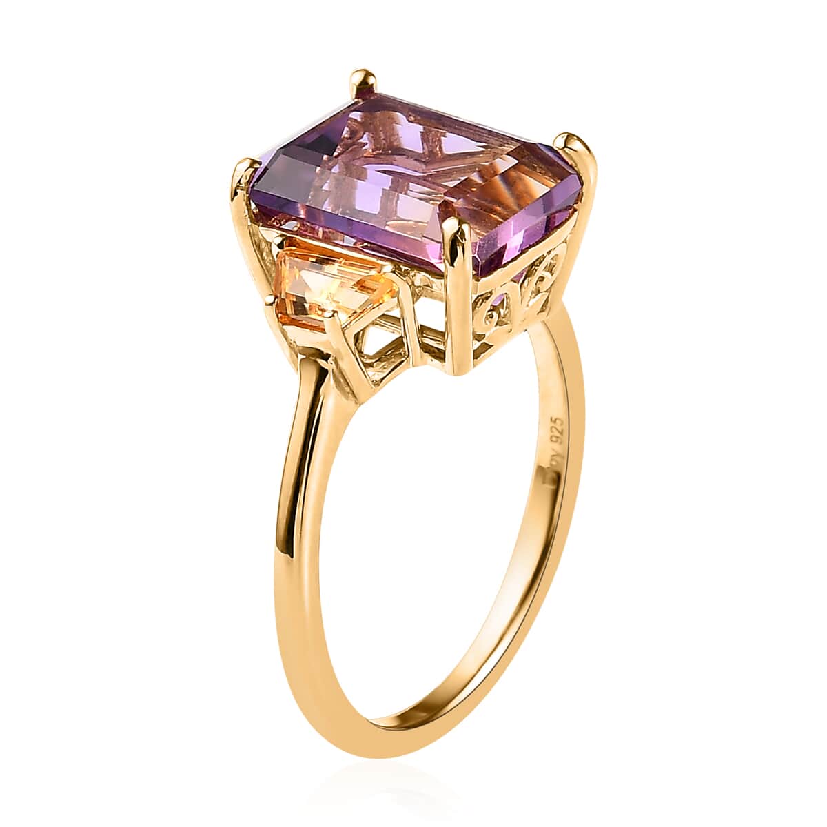 AAA Anahi Ametrine, Multi Gemstone Ring in Vermeil YG Over Sterling Silver (Size 5.0) (Delivery in 5-7 Business Days) 6.75 ctw image number 3