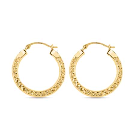 Gold Flower Hoop Earrings, 14K Yellow Gold Small Hoops Petal Design