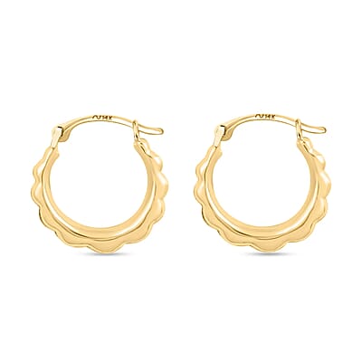 14K Yellow Gold Earrings, Gold Hoops, Fancy Hoops, Wedding Jewelry For Women