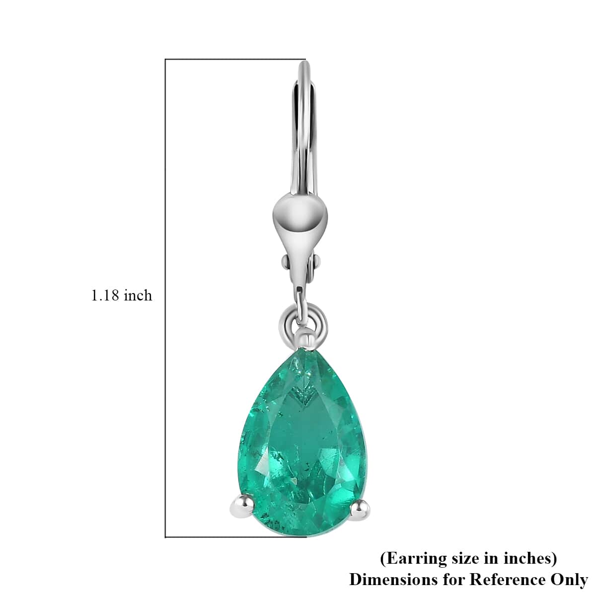 Emeraldine Quartz (Triplet) Drop Earrings in Platinum Over Sterling Silver 6.85 ctw image number 4