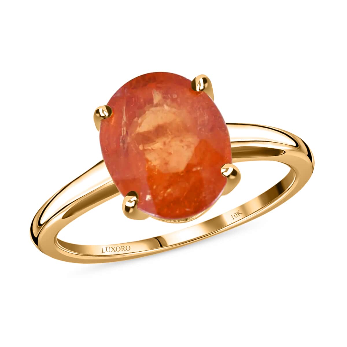 Luxoro 10K Yellow Gold Premium Viceroy Spessartine Garnet Solitaire Ring (Size 10.0) 2.90 ctw image number 0